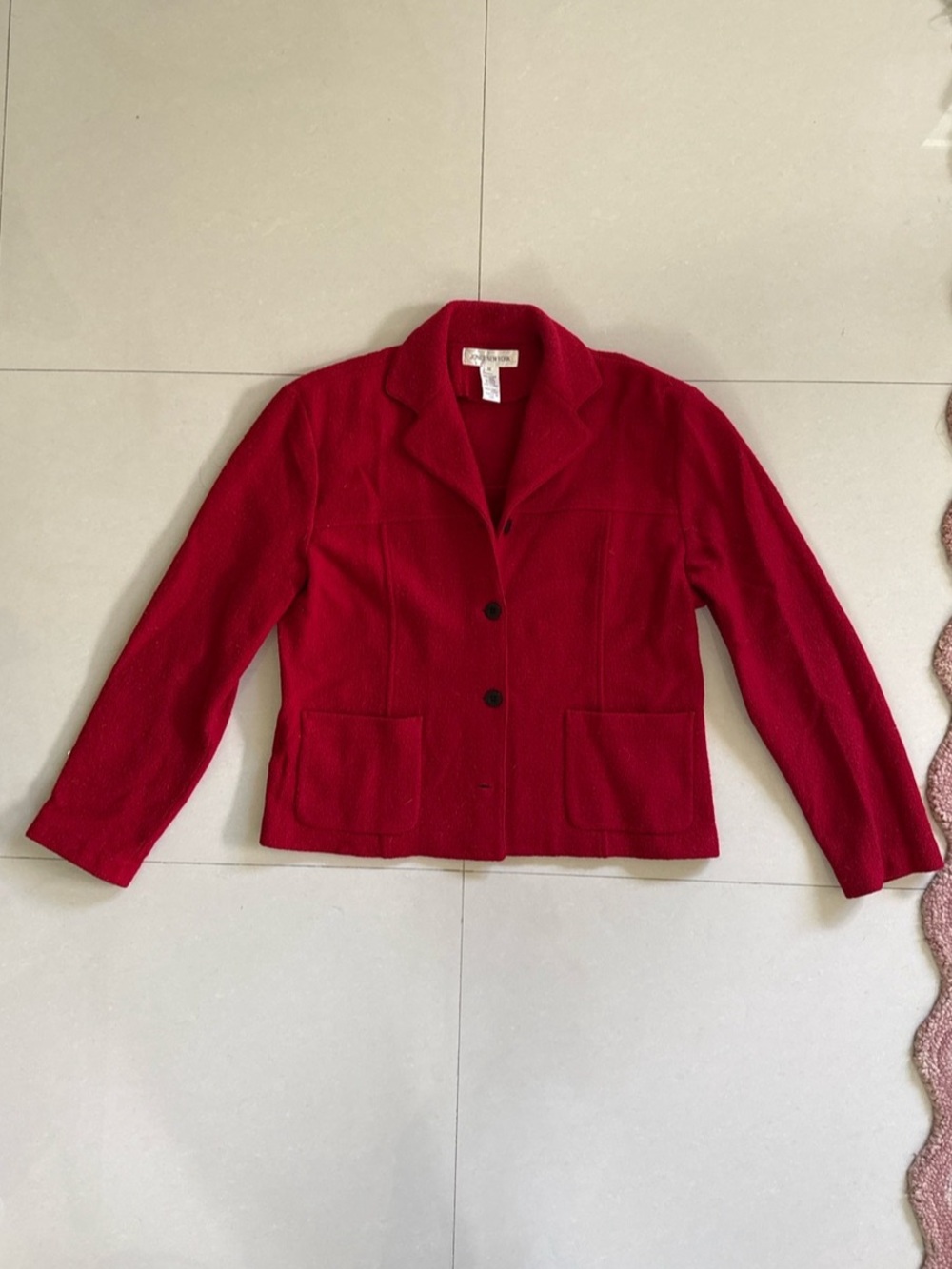 Jones New York Women's 100% Wool Blazer in Red Size Medium